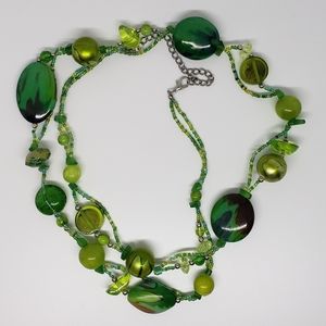 🌟SALE🌟Green Breads and Stones Long Necklace